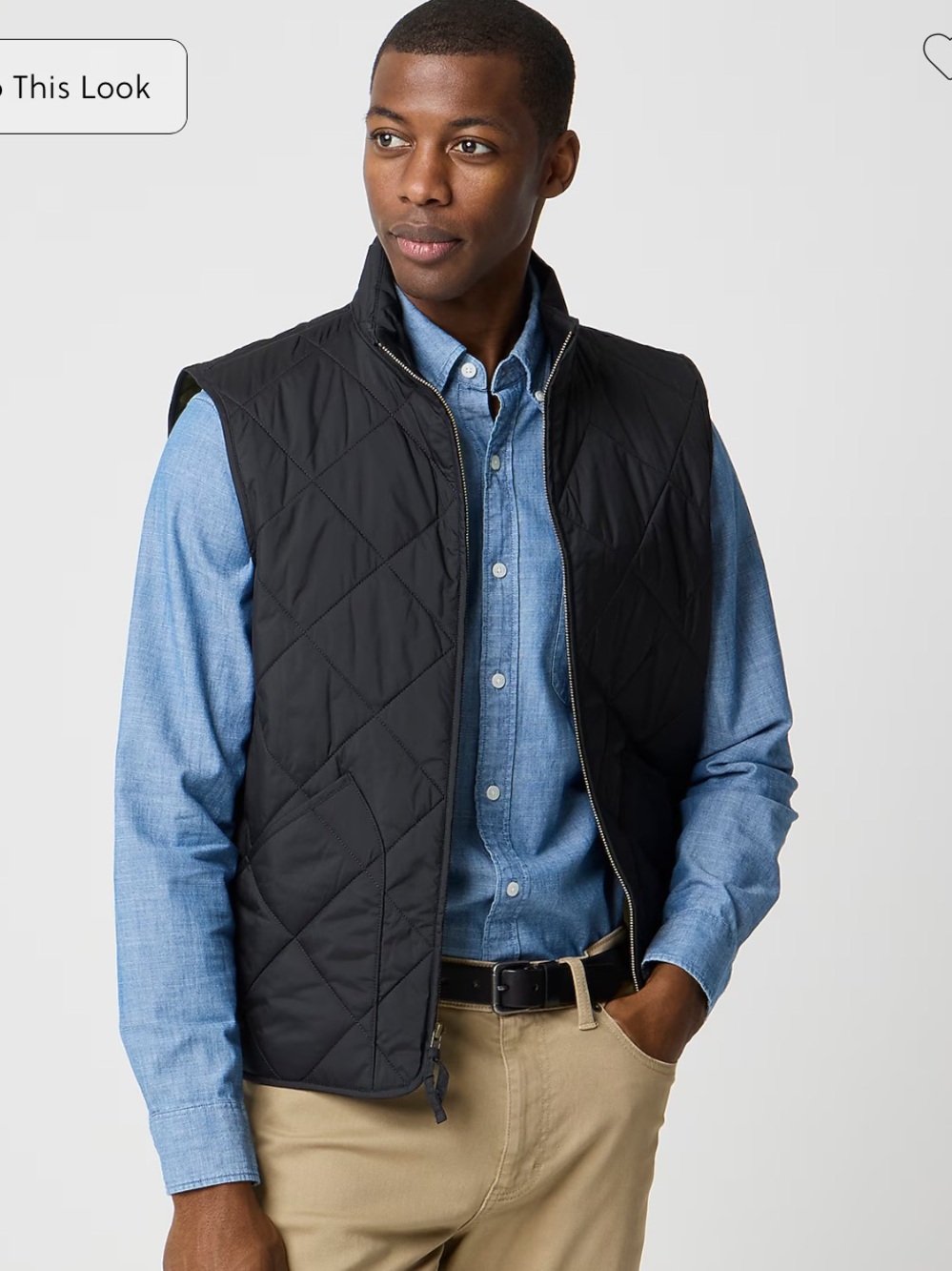 J. Crew Factory Walker Vest Quilted Classic Full Zip Navy Blue Preppy Outdoor M